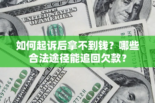 武汉如何起诉后拿不到钱？哪些合法途径能追回欠款？