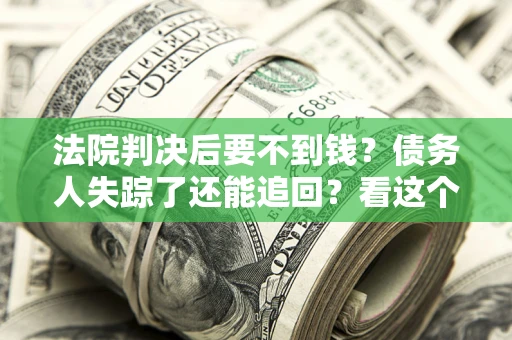 武汉法院判决后要不到钱？债务人失踪了还能追回？看这个方法！