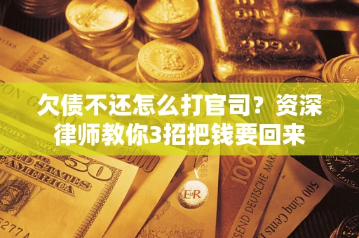 武汉欠债不还怎么打官司？资深律师教你3招把钱要回来