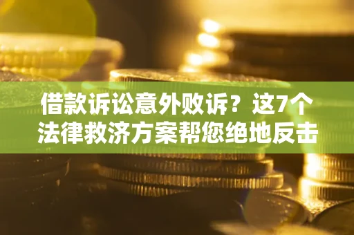 武汉借款诉讼意外败诉？这7个法律救济方案帮您绝地反击！