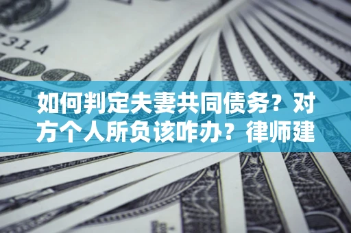 武汉如何判定夫妻共同债务？对方个人所负该咋办？律师建议